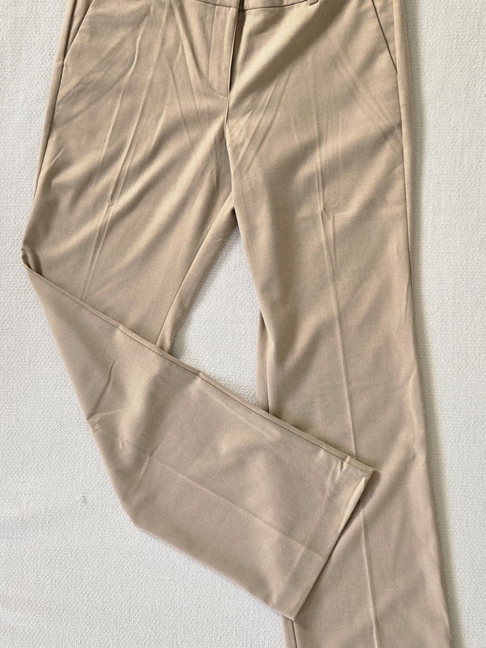 LOFT Tan Bi-Stretch Straight Leg Trousers Dress Pants Size 10 MINT